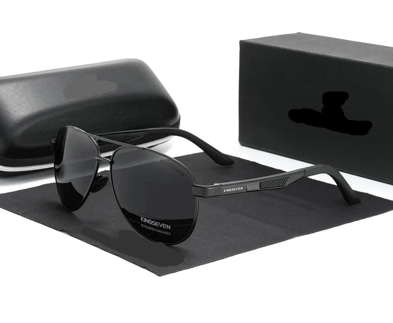 Vintage Square Polarized UV400 Sunglasses black