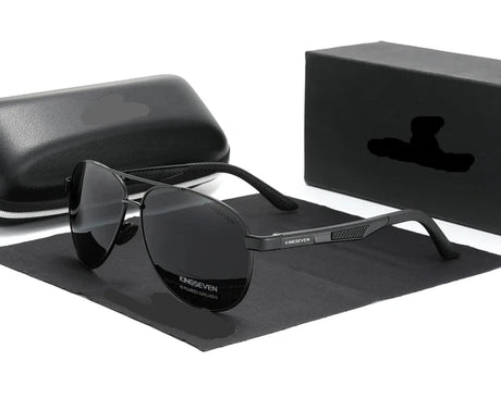 Vintage Square Polarized UV400 Sunglasses black