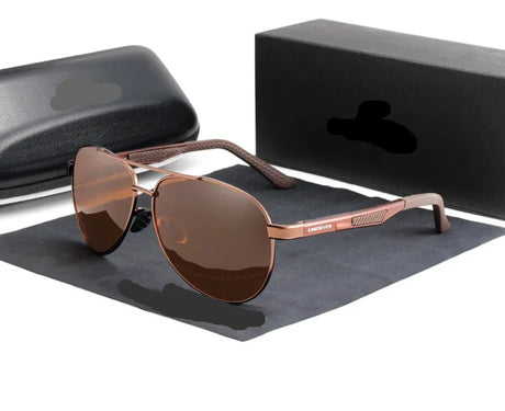 Vintage Square Polarized UV400 Sunglasses brown