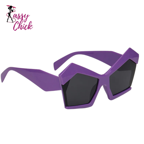 Vintage Square Special Shaped Sunglasses Sassy Chick Logo