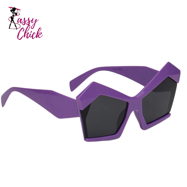 Vintage Square Special Shaped Sunglasses Sassy Chick Logo