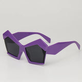 Purple Vintage Square Special Shaped Sunglasses