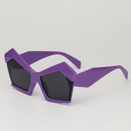 Purple Vintage Square Special Shaped Sunglasses