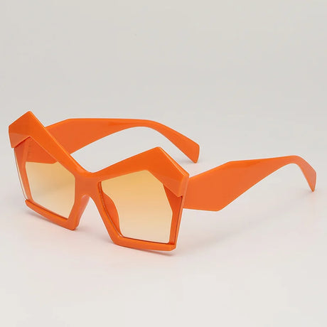 Orange Vintage Square Special Shaped Sunglasses