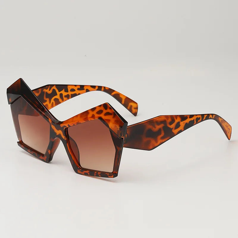 Leopard Vintage Square Special Shaped Sunglasses