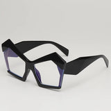 Black Vintage Square Special Shaped Sunglasses