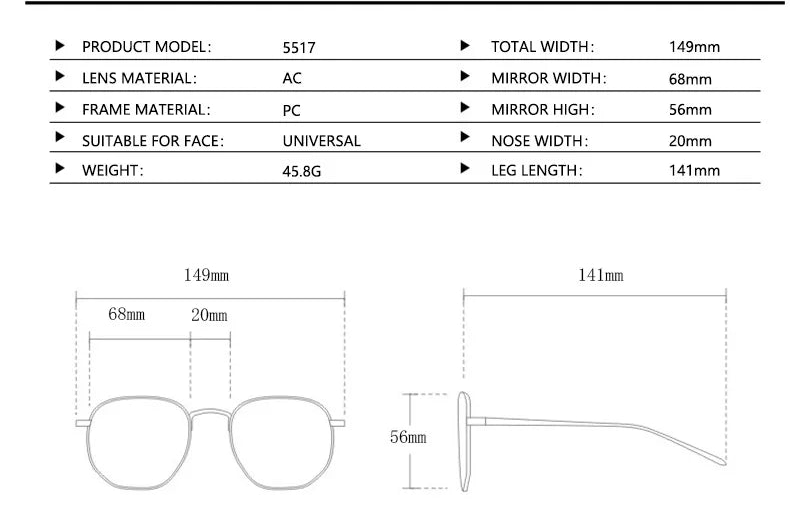 Size of Vintage Square Thick Frame Retro Oversized Sunglasses