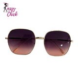 Vintage Steampunk Metal Frame Retro Square Mirror Sunglasses Sassy Chick Logo
