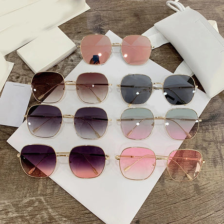 Collection of Vintage Steampunk Metal Frame Retro Square Mirror Sunglasses