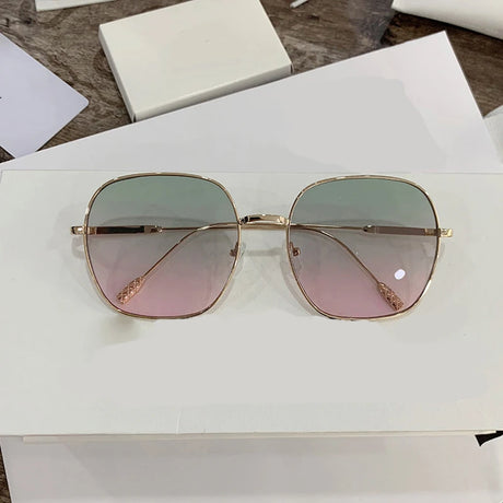 Vintage Steampunk Metal Frame Retro Square Mirror Sunglasses