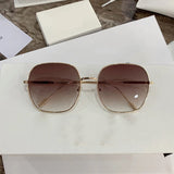 Brown Vintage Steampunk Metal Frame Retro Square Mirror Sunglasses