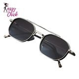 Vintage Steampunk Square Men Sunglasses Sassy Chick Logo