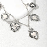 Vintage Style, Heart Pendant Chain Necklace