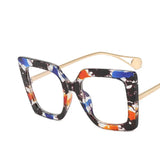 Multicolor Vintage Transparent Square Glasses Frame Anti Blue Eyeglass