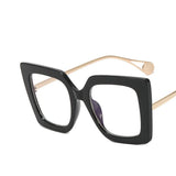 Black Vintage Transparent Square Glasses Frame Anti Blue Eyeglass