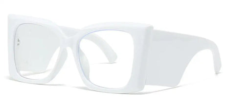White Vintage Trend Big Frame Anti Blue Light Blocking Glasses
