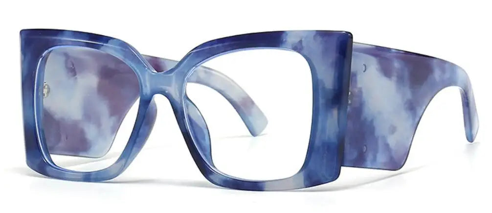 Blue Vintage Trend Big Frame Anti Blue Light Blocking Glasses