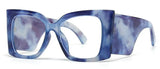 Blue Vintage Trend Big Frame Anti Blue Light Blocking Glasses