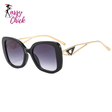 Vintage UV400 Driving Oversize Square Alloy Sunglasses Sassy Chick Logo