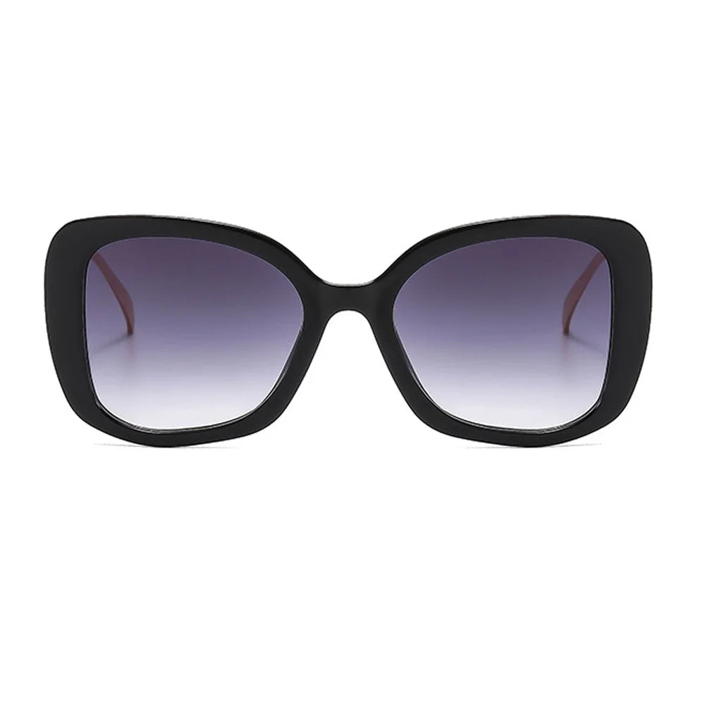 Black Vintage UV400 Driving Oversize Square Alloy Sunglasses