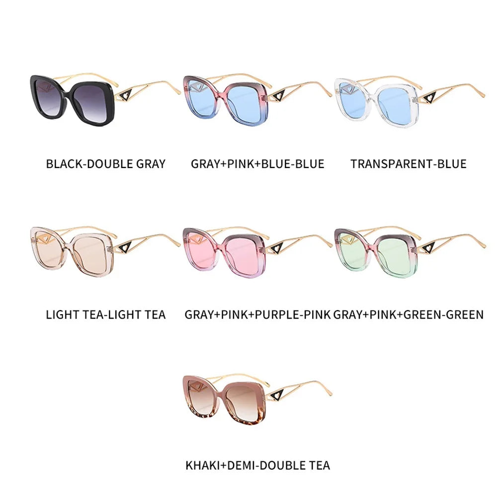 Collection of Vintage UV400 Driving Oversize Square Alloy Sunglasses