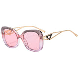 Pink Vintage UV400 Driving Oversize Square Alloy Sunglasses