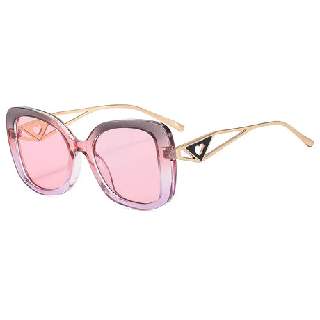Pink Vintage UV400 Driving Oversize Square Alloy Sunglasses