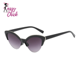 Vintage UV400 Gradient Women Cat Eye Sunglasses Sassy Chick Logo