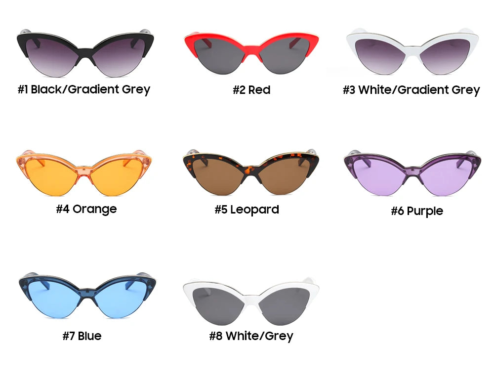 Collection of Vintage UV400 Gradient Women Cat Eye Sunglasses