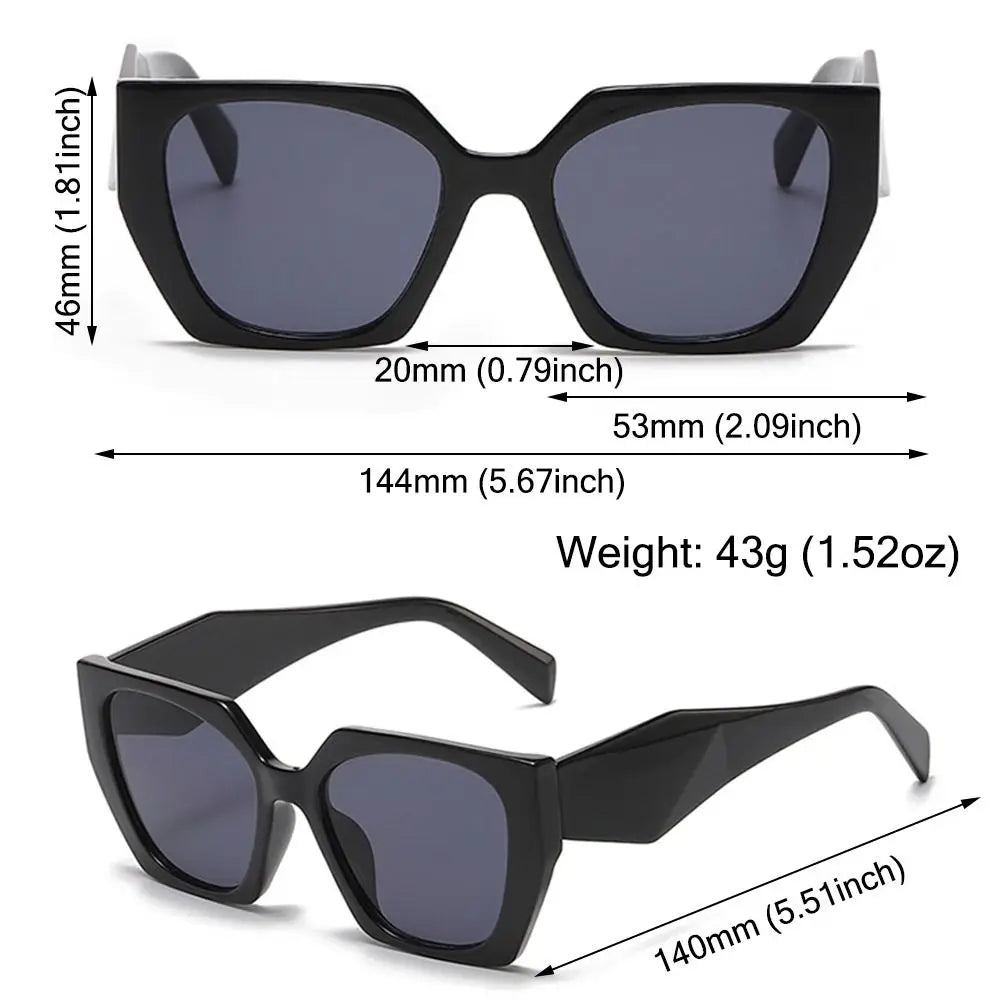Size of Vintage  UV400 Protection Irregular Cat Eye Sunglasses