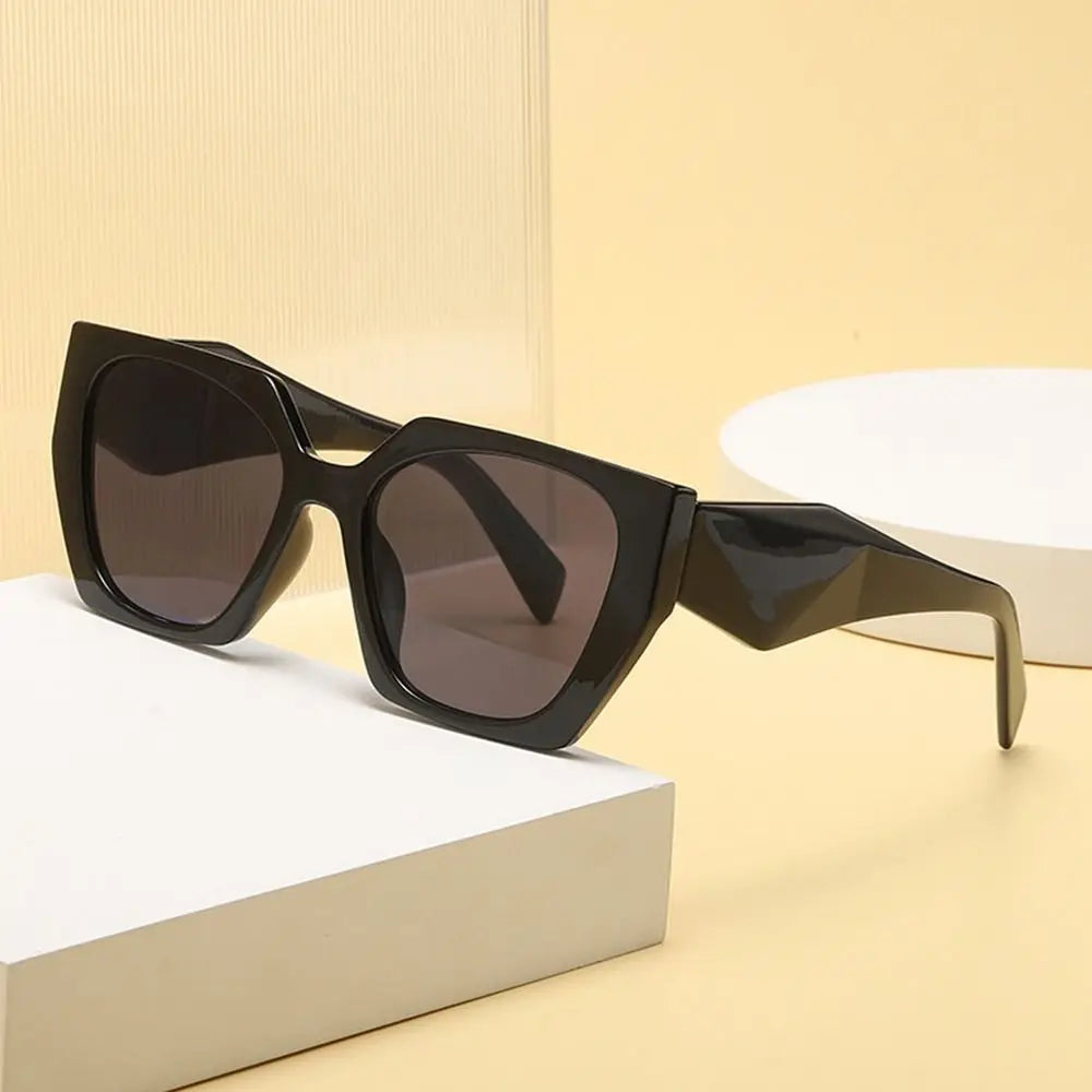 Black Vintage  UV400 Protection Irregular Cat Eye Sunglasses