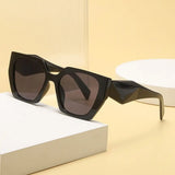 Black Vintage  UV400 Protection Irregular Cat Eye Sunglasses