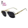 Vintage UV400 Protection Square Men Sunglasses Sassy Chick Logo