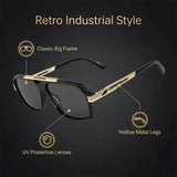 Details of Vintage UV400 Protection Square Men Sunglasses