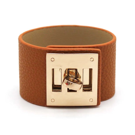 brown leather cuff bracelet
