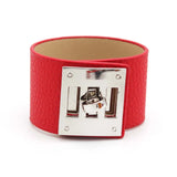 Red Vintage Wide Leather Cuff Bracelets