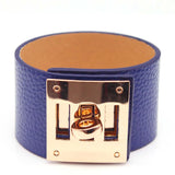 blue leather cuff bracelet 