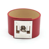 wine red leather cuff bracelet 