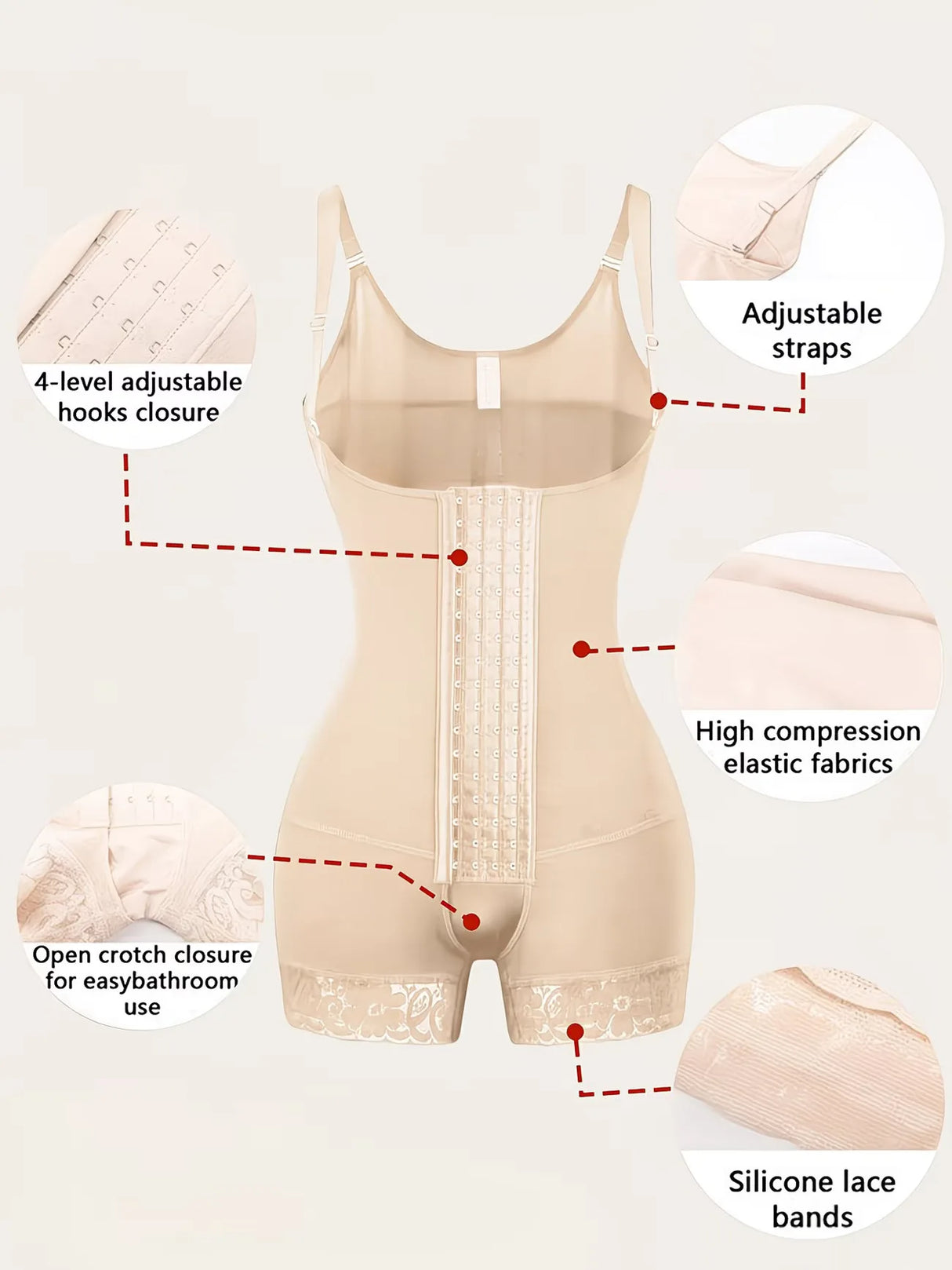 Details of Waist-Slimming & Butt-Lifting Strapless Colombian Shapewear
