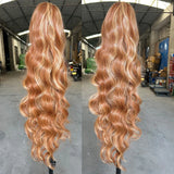 Orange Wavy 28Inches Clip in Synthetic Hair Extension