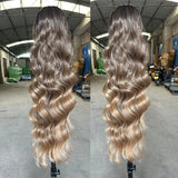 Black Brown Wavy 28Inches Clip in Synthetic Hair Extension