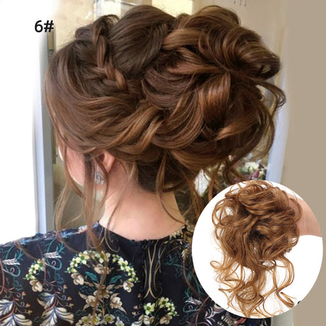 Ash Blonde Wavy Curly Hair Bun