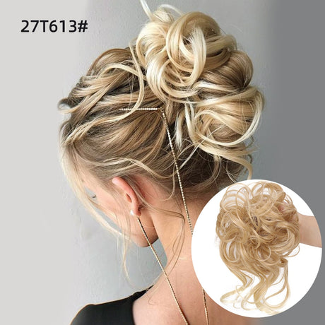 Blonde Wavy Curly Hair Bun