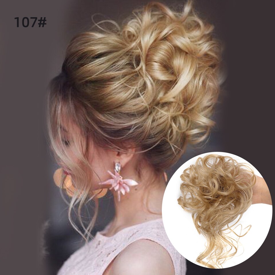 Blonde Wavy Curly Hair Bun