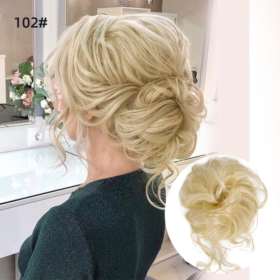 Blonde Wavy Curly Hair Bun