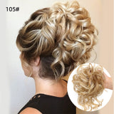 Bleach Blonde Wavy Curly Hair Bun