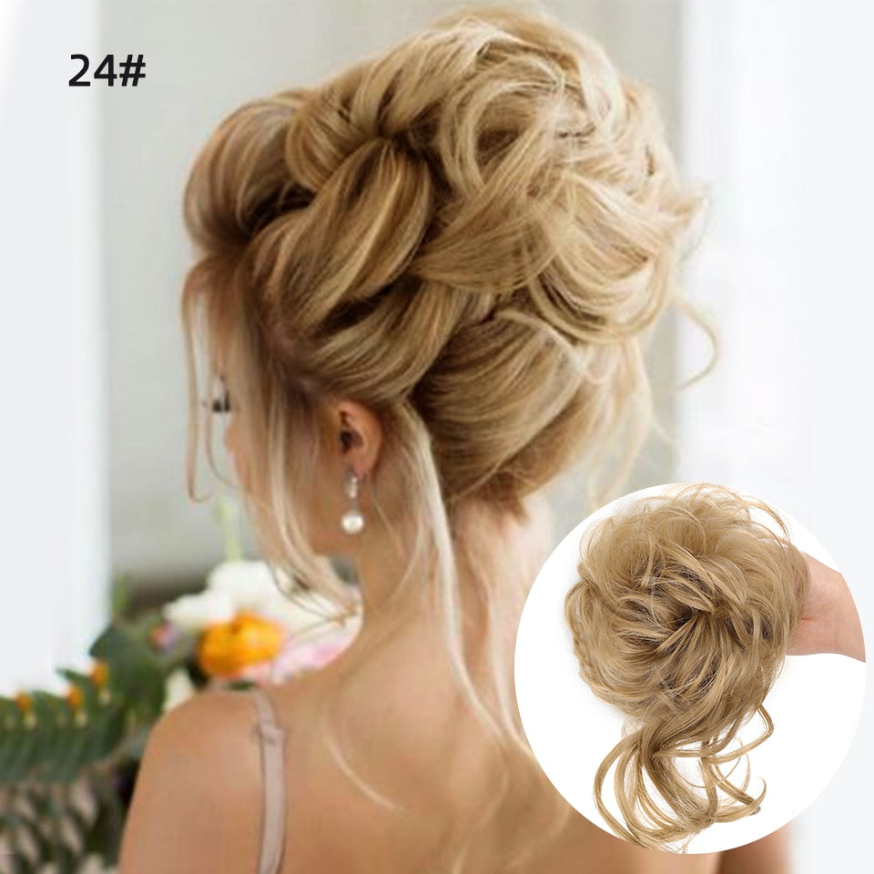 Blonde Wavy Curly Hair Bun