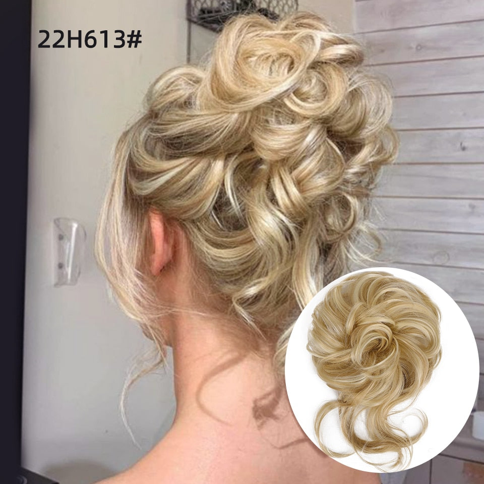 Blonde Wavy Curly Hair Bun