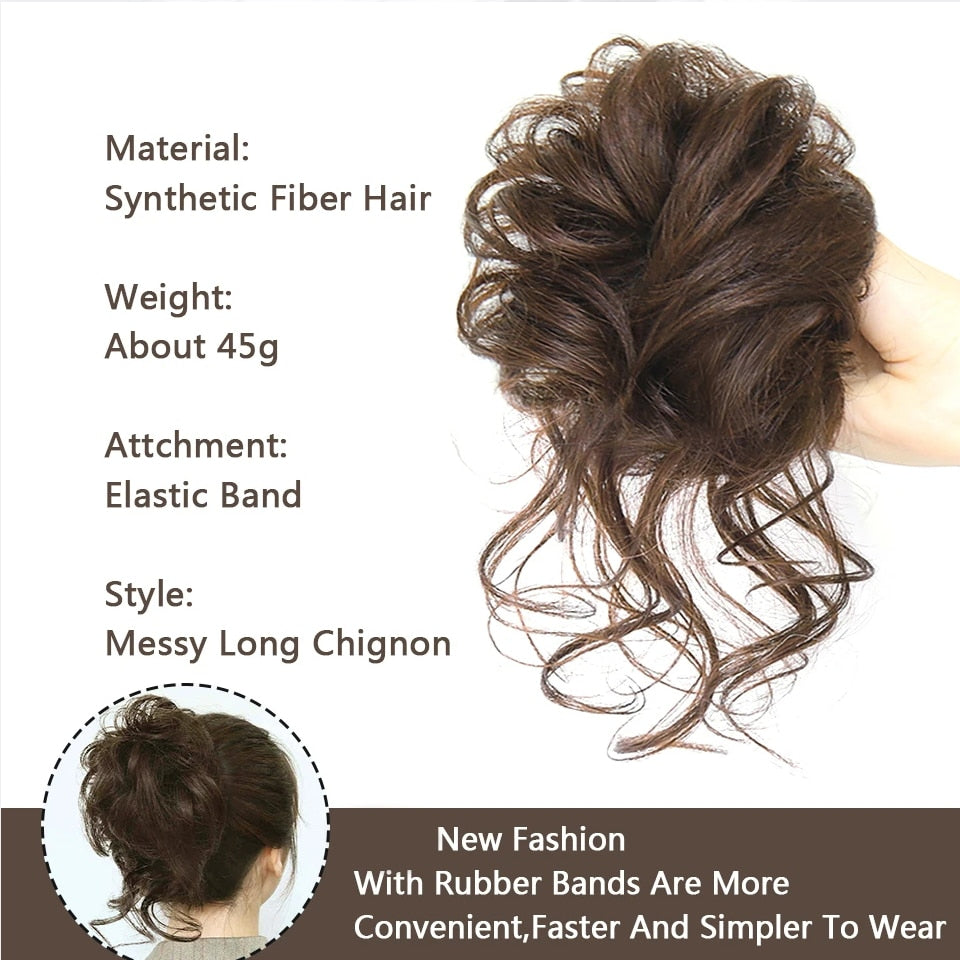 Details of Wavy Curly Hair Bun