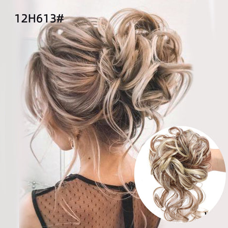 Ash Blonde Wavy Curly Hair Bun